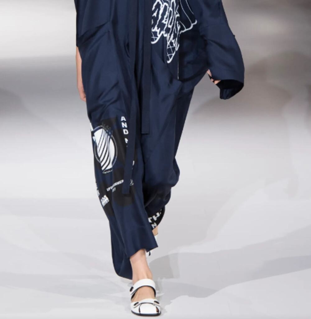 Stella McCartney SP17 Thanks Girls Silk Harem Pants IT 38 Blue White Sustainable